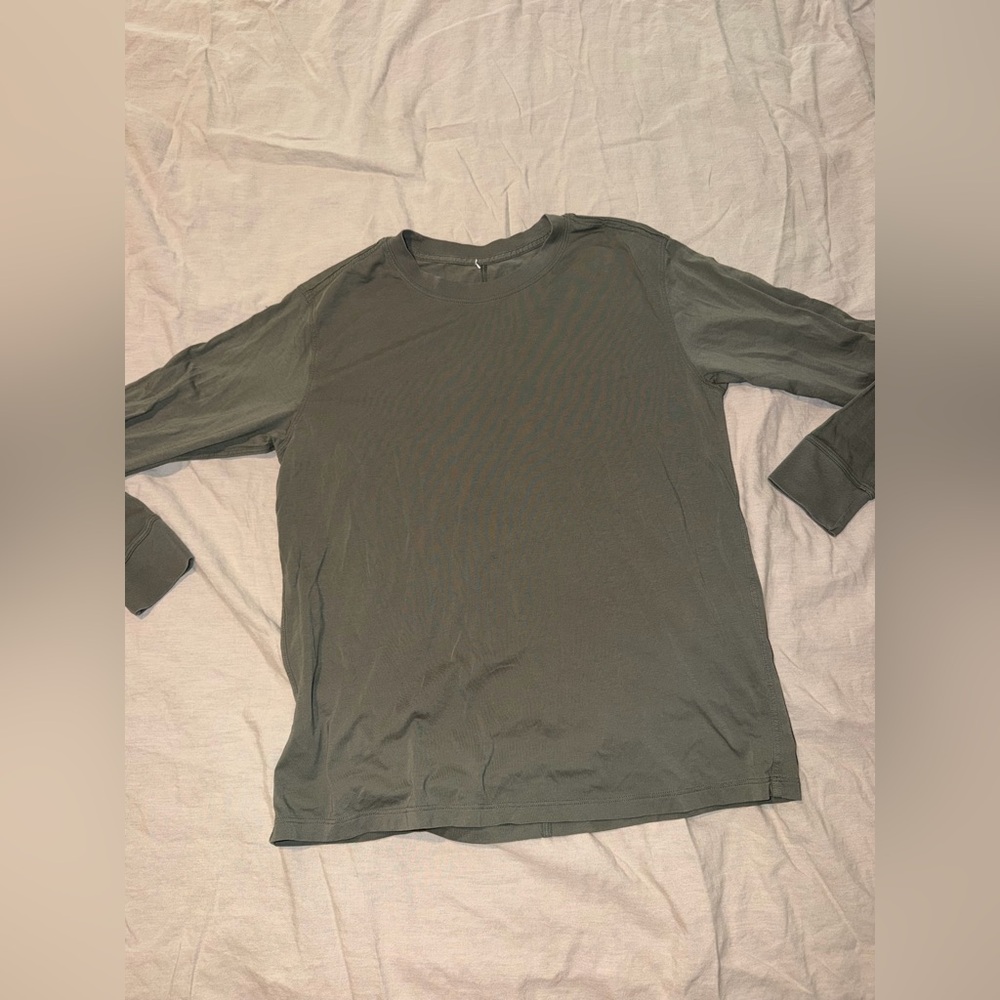 lululemon athletica Womens Medium Long Sleeve Crew Tee - Olive